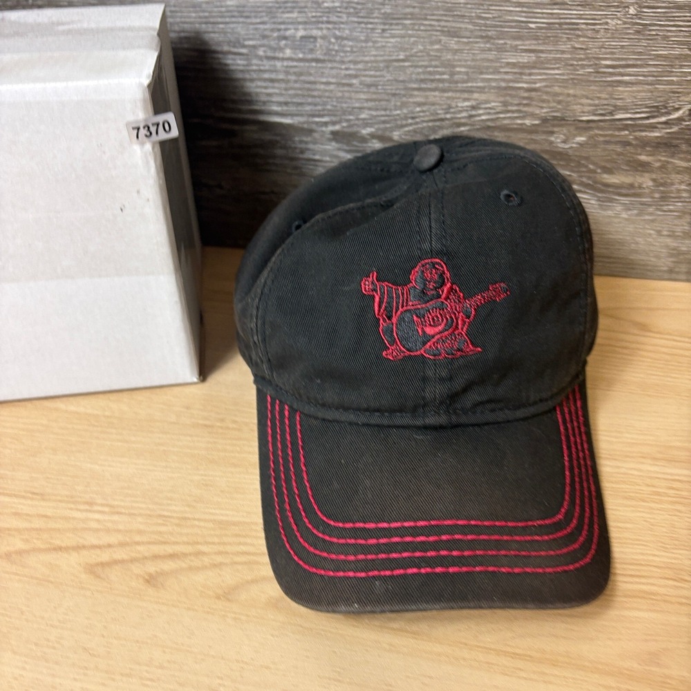 Vintage True Religion Hat Cap Strap Back Black Red Buddha Adjustable - Picture 9 of 9